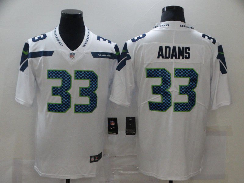 Men Seattle Seahawks #33 Adams White Nike Limited Vapor Untouchable NFL Jerseys